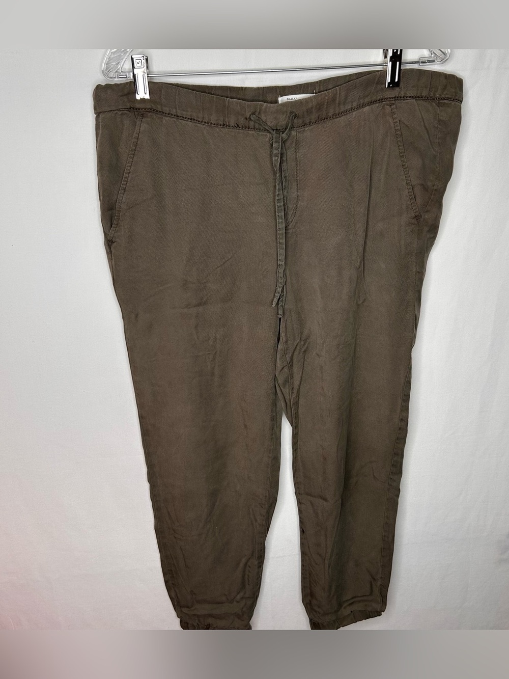 Daily Ritual Olive Brown Drawstring Jogger Pants size 6
